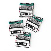 Retro cassettes with graffiti on white