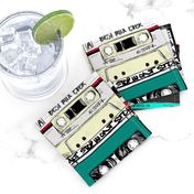 Retro cassettes with graffiti on white