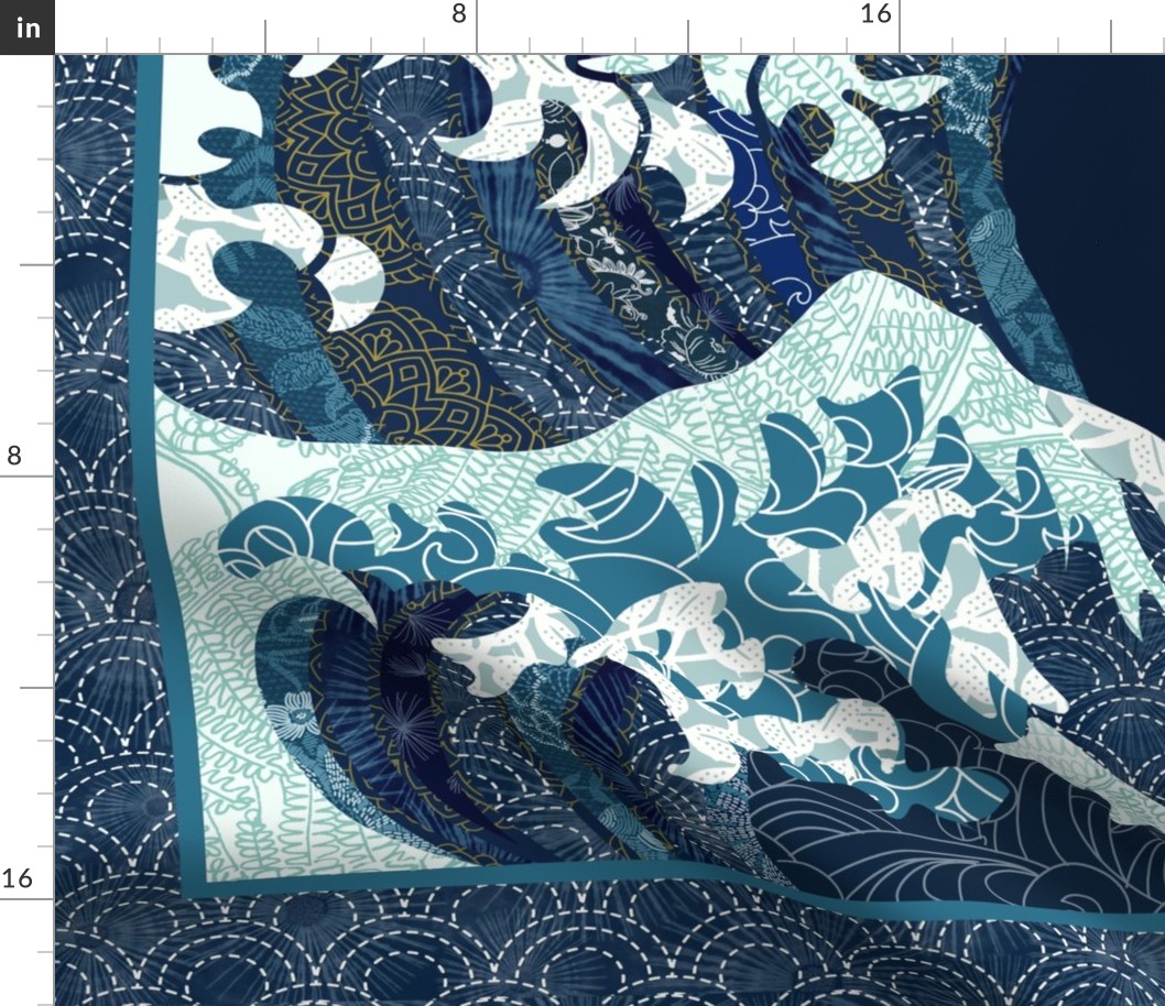 The Wave Quilt with two borders