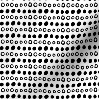 dotty black and white doodled ink