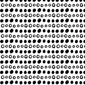dotty black and white doodled ink