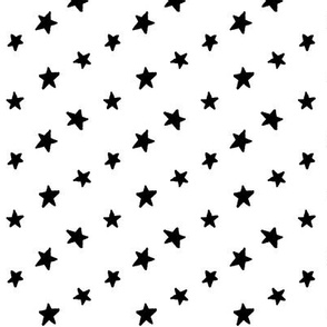 stars black and white doodled ink