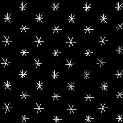 starbursts white on black doodled ink