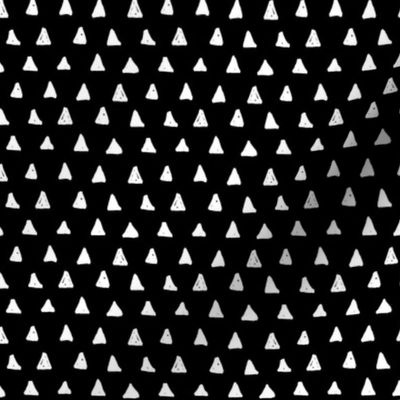 triangles white on black doodled ink