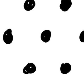 JUMBO dots black and white doodled ink 500% scale