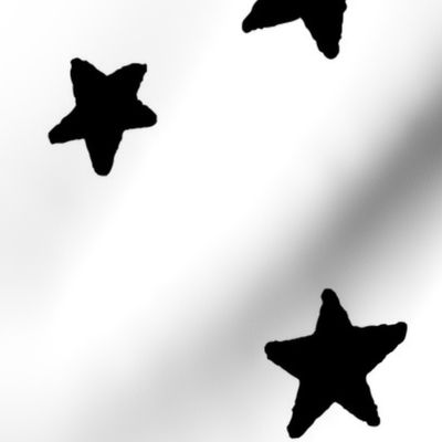 JUMBO stars black and white doodled ink 500% scale