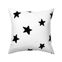 JUMBO stars black and white doodled ink 500% scale