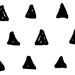 JUMBO triangles black and white doodled ink 500% scale