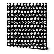 JUMBO dotty white on black doodled ink 500% scale