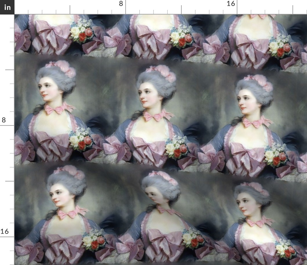 Marie Antoinette inspired princesses pink gowns lace baroque victorian beautiful lady woman beauty portraits flowers bows chokers feathers roses dress pouf ballgowns Bouffant rococo  elegant gothic lolita egl 18th century neoclassical  historical grey hai