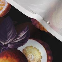 10" Delicious Vintage Nostalgic Citrus Fruit Pattern Sepia Purple