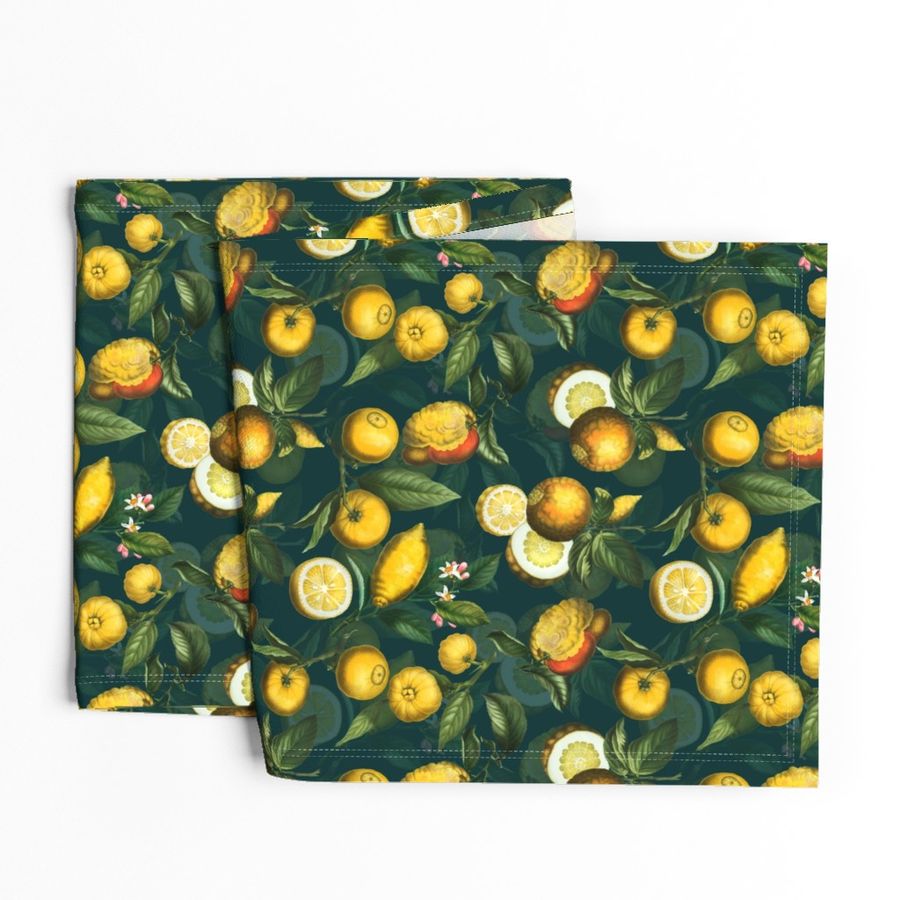 10" Delicious Vintage Citrus Fruit Pattern Teal