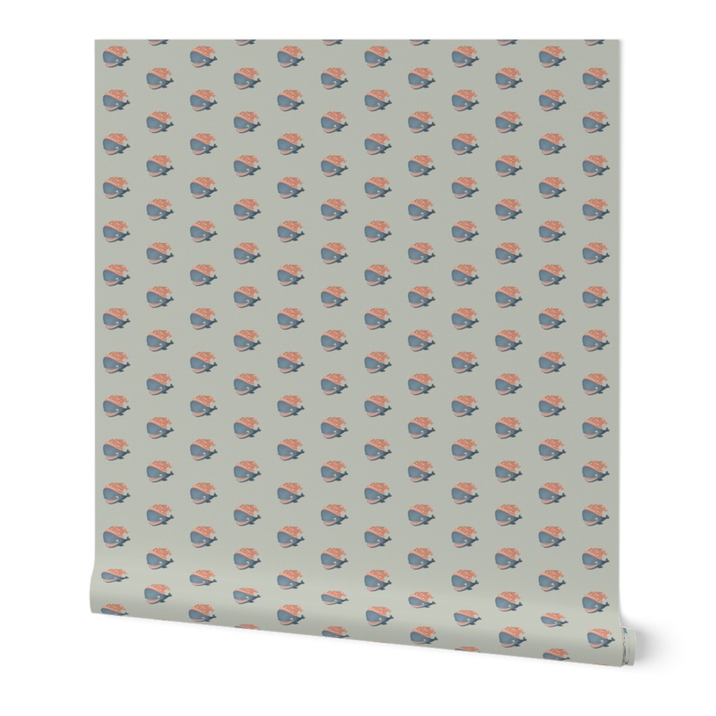 Baby whale on neutral background