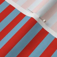 Small Stripe in Retro Red and Blue