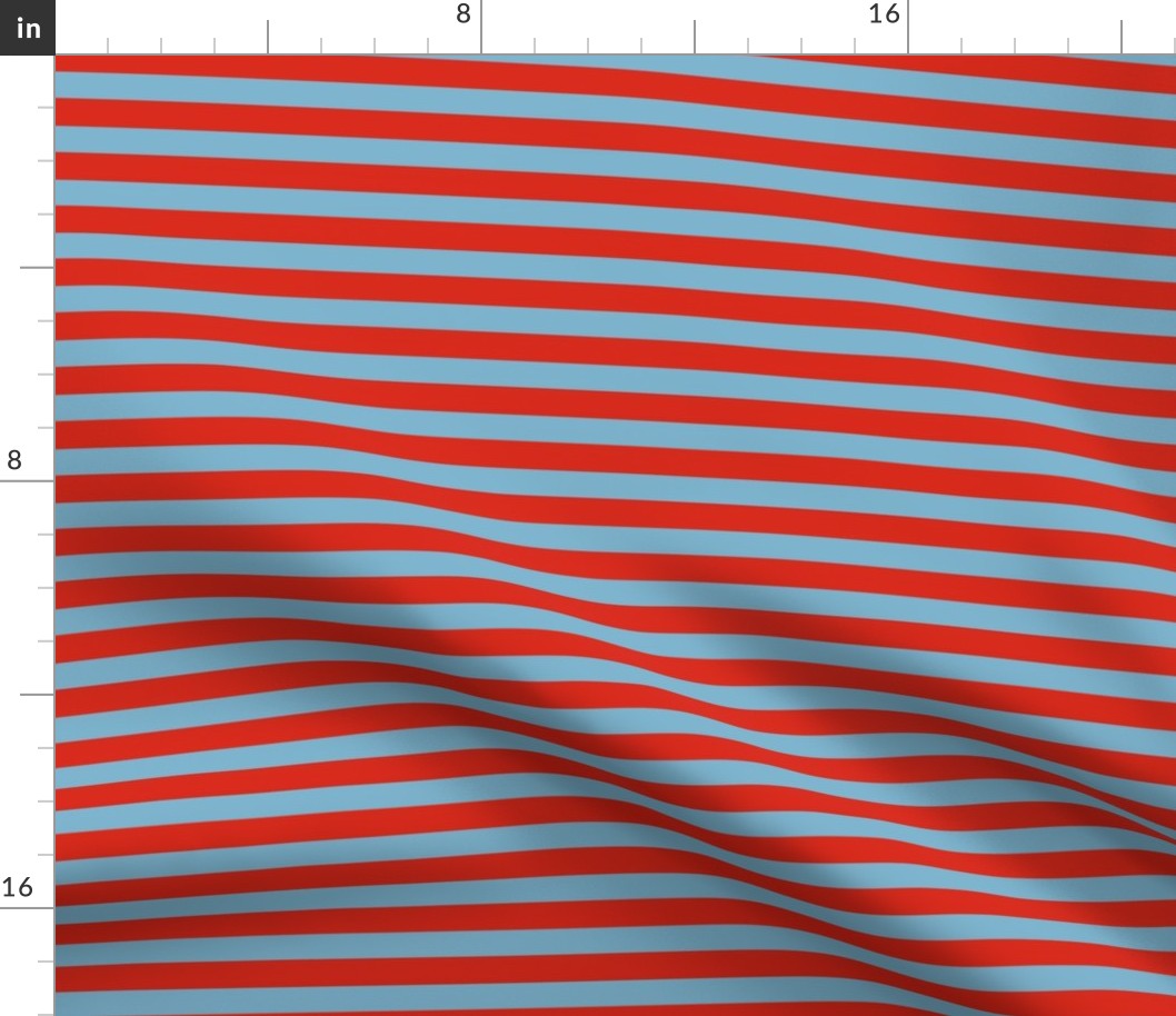 Small Stripe in Retro Red and Blue