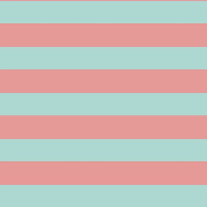 Large Stripe in Soft Mint and Pink