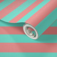 Large Stripe in Bright Coral and Mint