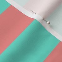 Large Stripe in Bright Coral and Mint