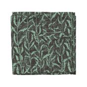 Grass Cloth with leaves in Ash and Sage Green
