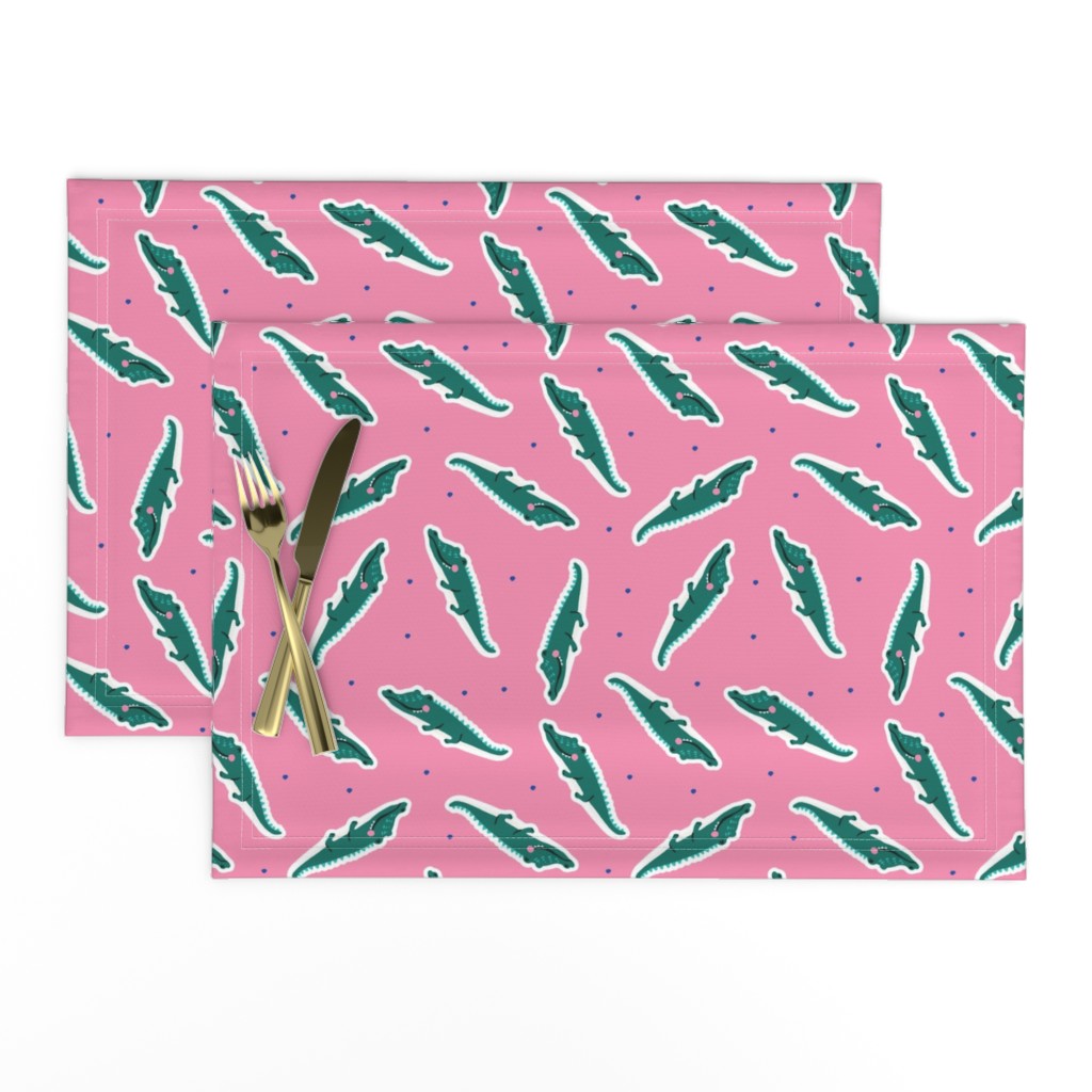  alligator toss on bright pink