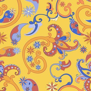 Summery Yellow Paisley 