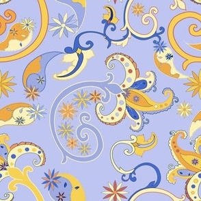 Yellow Paisley on Violet