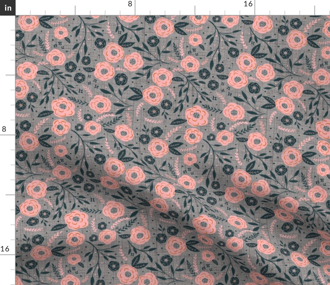 Fleurs - Grey (Microprint)