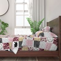 Mimi//Burgandy&Gold - Wholecloth Cheater Quilt