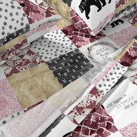 Mimi//Burgandy&Gold - Wholecloth Cheater Quilt