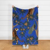 tiger and peacock cobalt blue (extra large scale)