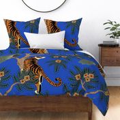tiger and peacock cobalt blue (extra large scale)