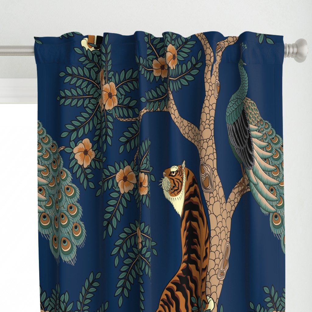 tiger and peacock blue (extra large scale)