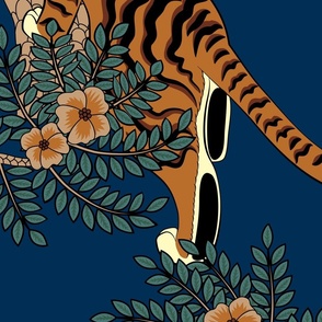 tiger and peacock blue (extra large scale)