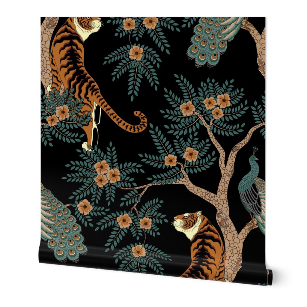 tiger and peacock black (extra large scale)