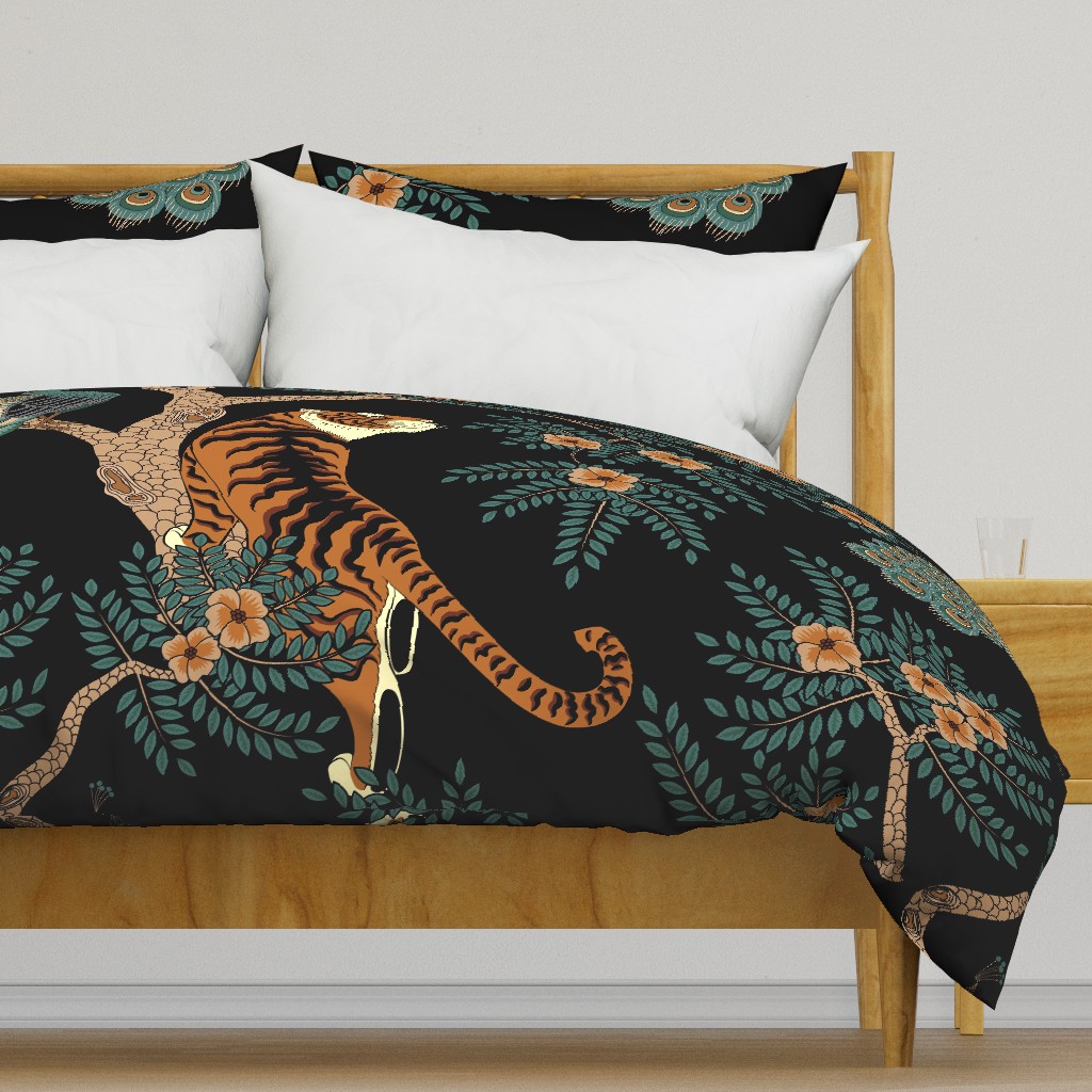 tiger and peacock black (extra large scale)