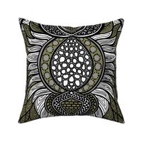African Print Gray & Olive 2 (large scale)