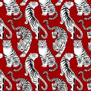 tigers on red