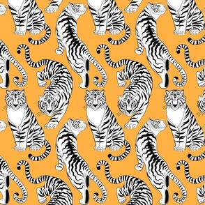 tigers on orange