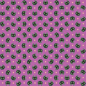 Mini Geometric Black Cats on Purple