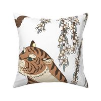 tiger under flowering tree, white (extra large scale)