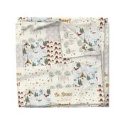 Be Brave Little Bear, Woodland Glamping -  Cheater Quilt - 8 by 8 squares