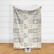 Be Brave Little Bear, Woodland Glamping -  Cheater Quilt - 8 by 8 squares