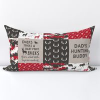 Dad's hunting buddy - Wild & Free/ so deerly loved - woodland patchwork (red) - C20BS