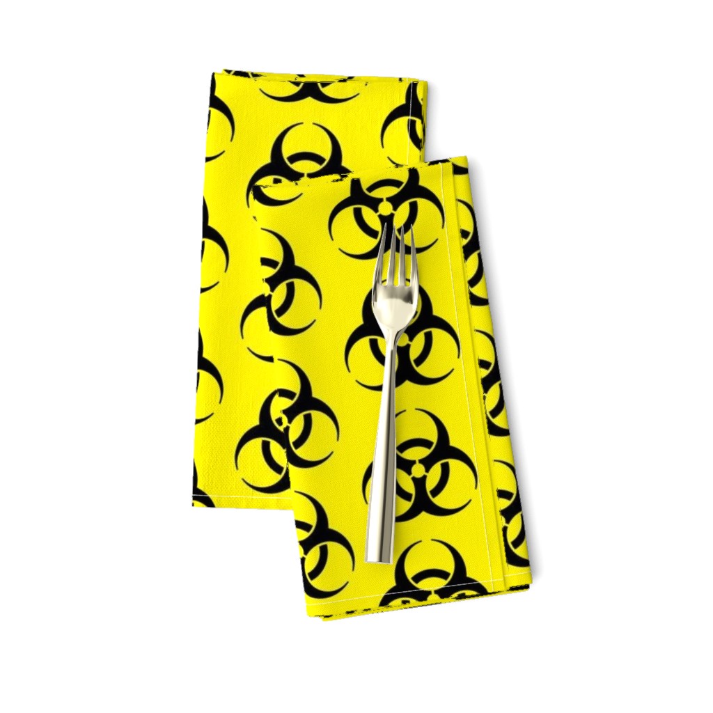 Three Inch Black Biohazard Symbol on Yellow
