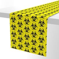 Three Inch Black Biohazard Symbol on Yellow