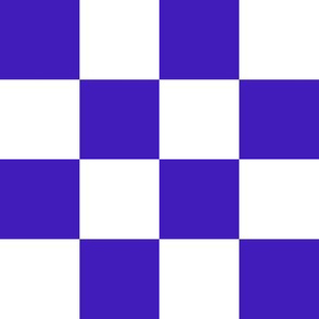 Two Inch Persian Indigo Blue and White Checkerboard Squares