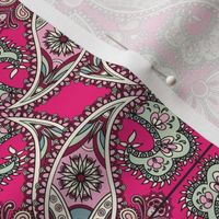 Hot Pink Bandana Paisley Tile Design