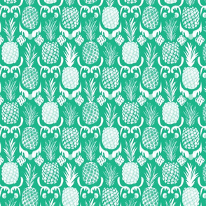 SMALL pineapple ikat_ just frog green