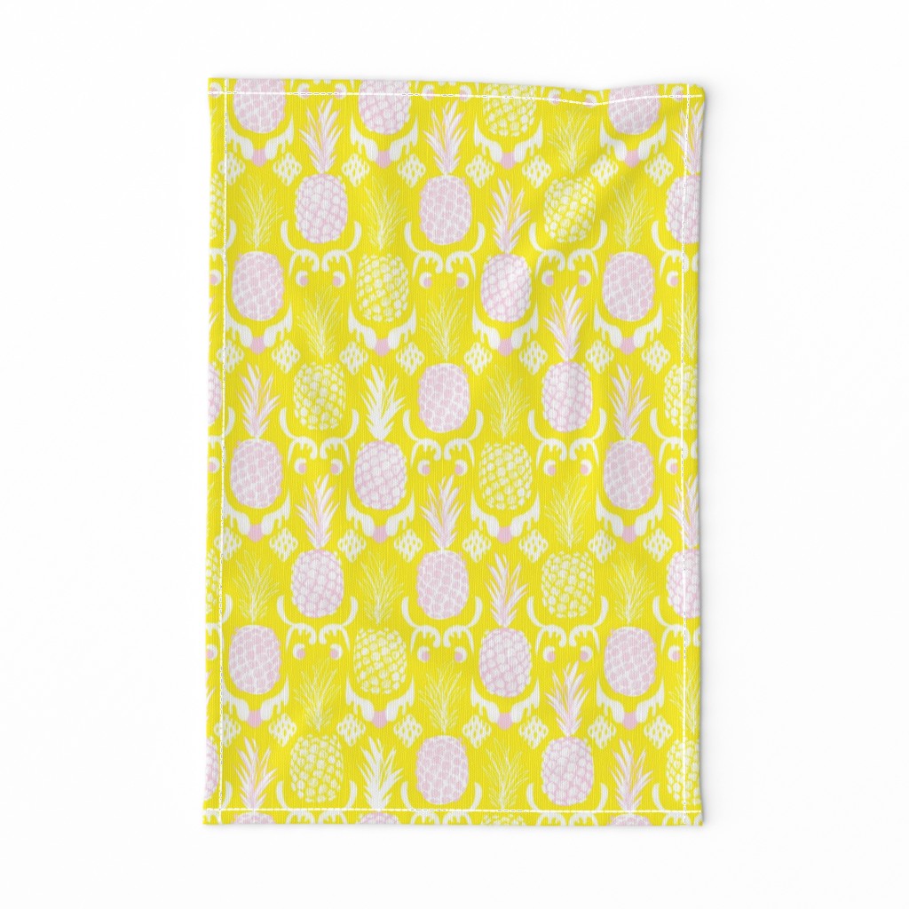 SMALL pineapple ikat_ lemon and blush