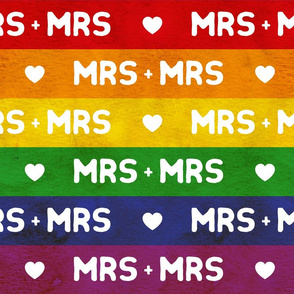 Rainbow flag Mrs and Mrs, Large stripes